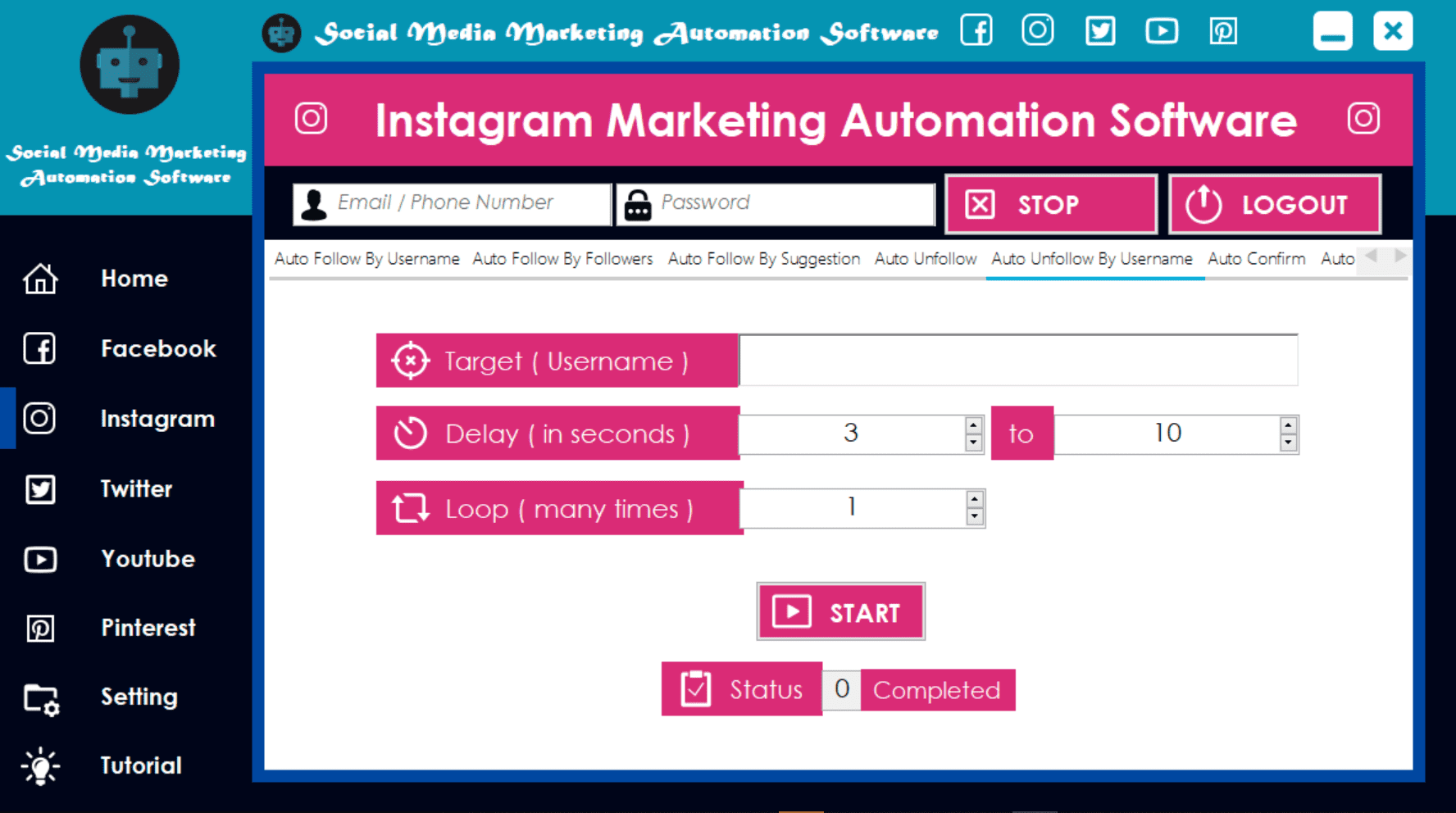 Auto Unfollow By Username